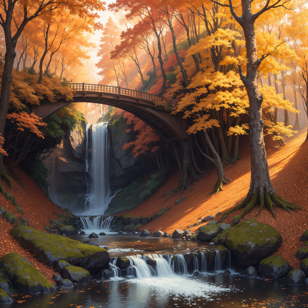 00106-2808340220-waterfall in a forest, copper and gold, autumn, fantasy, highly detailed, matte painting.png